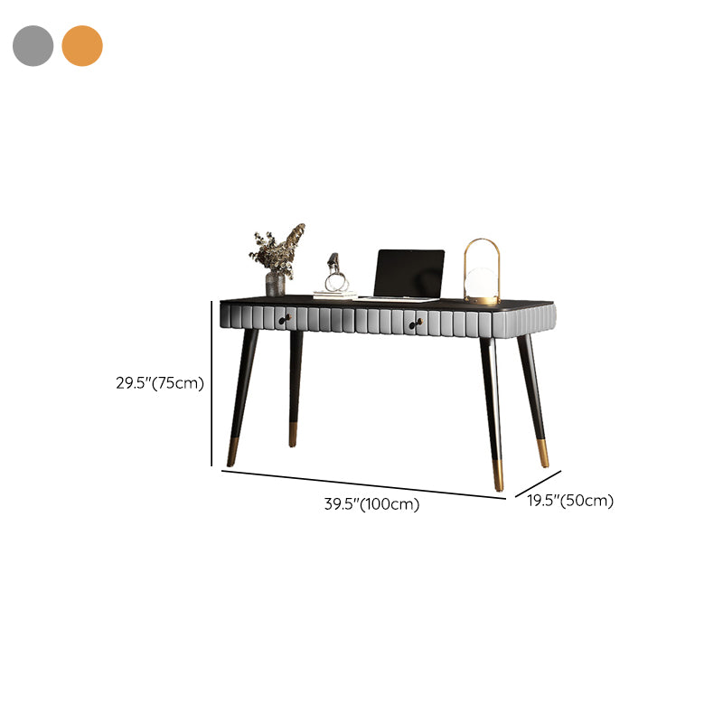 Bureau de bureau en métal incurvé Glam Style Stone Writing Bureau pour le bureau