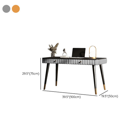 Bureau de bureau en métal incurvé Glam Style Stone Writing Bureau pour le bureau