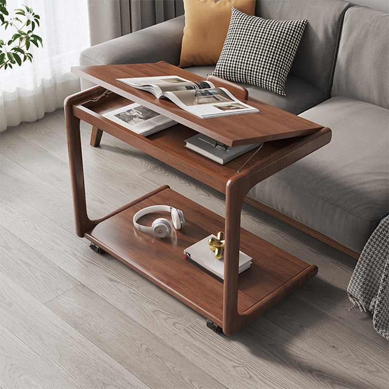 Modern Rectangular Office Desk Wood Writing Desk with Caster Wheels