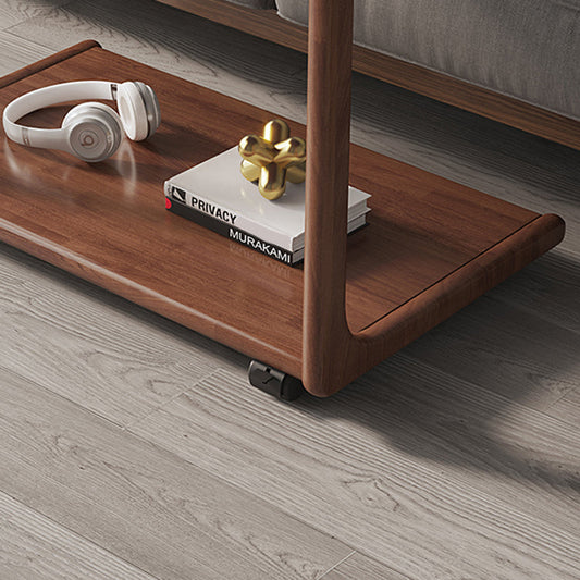 Bureau rectangulaire moderne bureau d'écriture en bois avec roues lance-roues