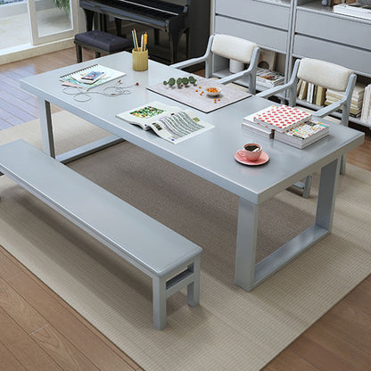 Bureau de salon en bois de caoutchouc bureau de base de traîneau, 29,5 pouces de haut