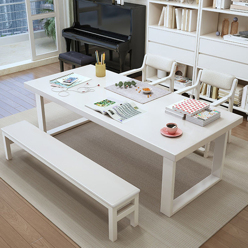 Bureau de salon en bois de caoutchouc bureau de base de traîneau, 29,5 pouces de haut