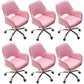 Contemporary Armless Office Chair Leather Distressing Ergonomic Desk Chair with Wheels Pink 6 Piece Set Clearhalo 'furn' 'furn_office_chair' 'Furniture' 'Office Chairs' 'Office Furniture' 'office_chair' 7647849