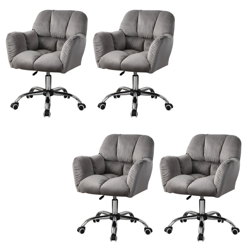 Armless Office Chair Distressing Ergonomic Desk Chair with Wheels for Room