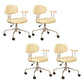 Modernism Fixed Arms Office Chair Desk Chair with Wheels for Home Yellow 4 Piece Set Clearhalo 'furn' 'furn_office_chair' 'Furniture' 'Office Chairs' 'Office Furniture' 'office_chair' 7647931