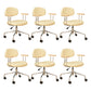 Modernism Fixed Arms Office Chair Desk Chair with Wheels for Home Yellow 6 Piece Set Clearhalo 'furn' 'furn_office_chair' 'Furniture' 'Office Chairs' 'Office Furniture' 'office_chair' 7647933