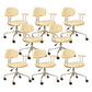 Modernism Fixed Arms Office Chair Desk Chair with Wheels for Home Yellow 8 Piece Set Clearhalo 'furn' 'furn_office_chair' 'Furniture' 'Office Chairs' 'Office Furniture' 'office_chair' 7647935