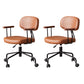 Modernism Fixed Arms Office Chair Desk Chair with Wheels for Home Brown 2 Piece Set Clearhalo 'furn' 'furn_office_chair' 'Furniture' 'Office Chairs' 'Office Furniture' 'office_chair' 7647946