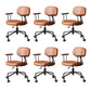 Modernism Fixed Arms Office Chair Desk Chair with Wheels for Home Brown 6 Piece Set Clearhalo 'furn' 'furn_office_chair' 'Furniture' 'Office Chairs' 'Office Furniture' 'office_chair' 7647949