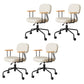 Modernism Fixed Arms Office Chair Desk Chair with Wheels for Home Grey 4 Piece Set Clearhalo 'furn' 'furn_office_chair' 'Furniture' 'Office Chairs' 'Office Furniture' 'office_chair' 7647953