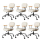 Modernism Fixed Arms Office Chair Desk Chair with Wheels for Home Grey 6 Piece Set Clearhalo 'furn' 'furn_office_chair' 'Furniture' 'Office Chairs' 'Office Furniture' 'office_chair' 7647954