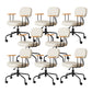 Modernism Fixed Arms Office Chair Desk Chair with Wheels for Home Grey 8 Piece Set Clearhalo 'furn' 'furn_office_chair' 'Furniture' 'Office Chairs' 'Office Furniture' 'office_chair' 7647955