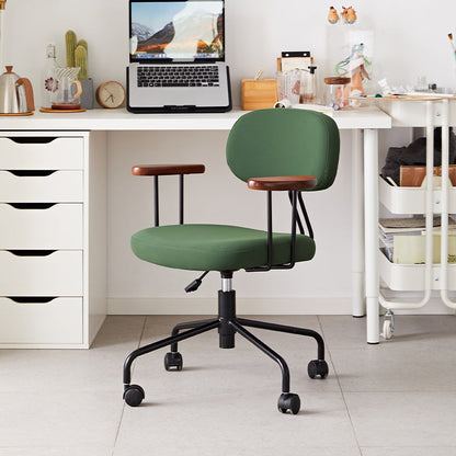 Modernism Fixed Arms Office Chair Desk Chair with Wheels for Home Blackish Green 1 Piece Clearhalo 'furn' 'furn_office_chair' 'Furniture' 'Office Chairs' 'Office Furniture' 'office_chair' 7647956