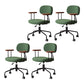 Modernism Fixed Arms Office Chair Desk Chair with Wheels for Home Blackish Green 4 Piece Set Clearhalo 'furn' 'furn_office_chair' 'Furniture' 'Office Chairs' 'Office Furniture' 'office_chair' 7647958