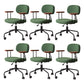 Modernism Fixed Arms Office Chair Desk Chair with Wheels for Home Blackish Green 6 Piece Set Clearhalo 'furn' 'furn_office_chair' 'Furniture' 'Office Chairs' 'Office Furniture' 'office_chair' 7647959