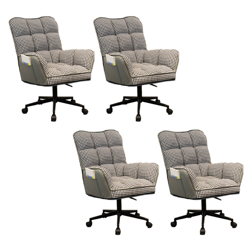 Modern No Distressing Office Chair Armless Ergonomic Chair with Wheels Grey 4 Piece Set Clearhalo 'furn' 'furn_office_chair' 'Furniture' 'Office Chairs' 'Office Furniture' 'office_chair' 7647966