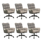 Modern No Distressing Office Chair Armless Ergonomic Chair with Wheels Grey 6 Piece Set Clearhalo 'furn' 'furn_office_chair' 'Furniture' 'Office Chairs' 'Office Furniture' 'office_chair' 7647969