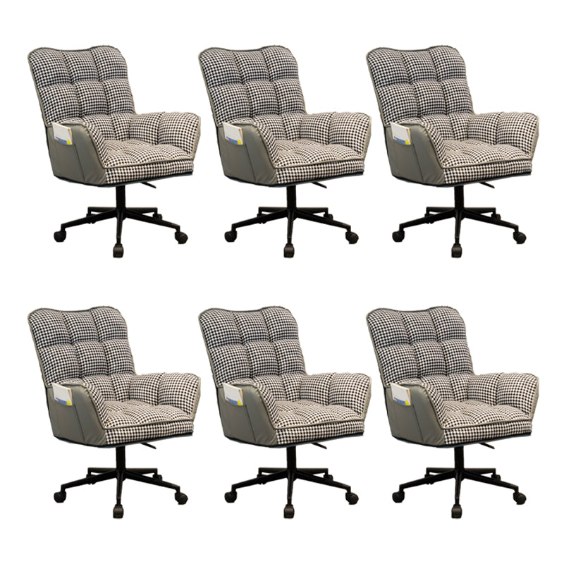 Modern No Distressing Office Chair Armless Ergonomic Chair with Wheels Grey 6 Piece Set Clearhalo 'furn' 'furn_office_chair' 'Furniture' 'Office Chairs' 'Office Furniture' 'office_chair' 7647969
