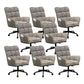 Modern No Distressing Office Chair Armless Ergonomic Chair with Wheels Grey 8 Piece Set Clearhalo 'furn' 'furn_office_chair' 'Furniture' 'Office Chairs' 'Office Furniture' 'office_chair' 7647971