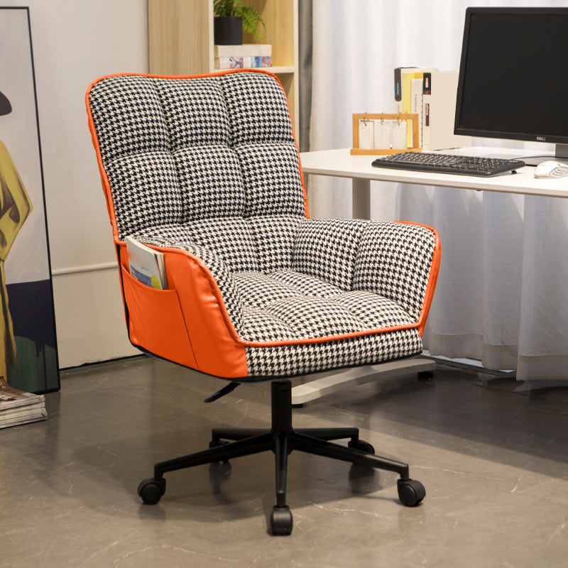 Modern No Distressing Office Chair Armless Ergonomic Chair with Wheels Orange 1 Piece Clearhalo 'furn' 'furn_office_chair' 'Furniture' 'Office Chairs' 'Office Furniture' 'office_chair' 7647987