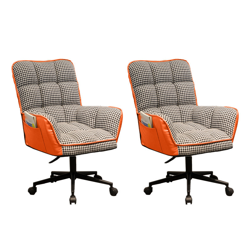 Modern No Distressing Office Chair Armless Ergonomic Chair with Wheels Orange 2 Piece Set Clearhalo 'furn' 'furn_office_chair' 'Furniture' 'Office Chairs' 'Office Furniture' 'office_chair' 7647988