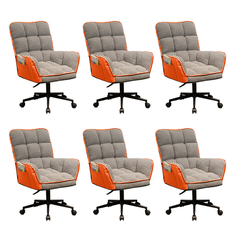Modern No Distressing Office Chair Armless Ergonomic Chair with Wheels Orange 6 Piece Set Clearhalo 'furn' 'furn_office_chair' 'Furniture' 'Office Chairs' 'Office Furniture' 'office_chair' 7647990