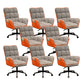 Modern No Distressing Office Chair Armless Ergonomic Chair with Wheels Orange 8 Piece Set Clearhalo 'furn' 'furn_office_chair' 'Furniture' 'Office Chairs' 'Office Furniture' 'office_chair' 7647991