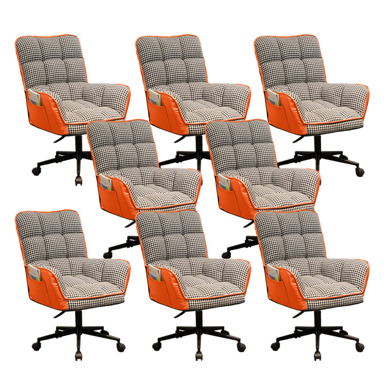 Modern No Distressing Office Chair Armless Ergonomic Chair with Wheels Orange 8 Piece Set Clearhalo 'furn' 'furn_office_chair' 'Furniture' 'Office Chairs' 'Office Furniture' 'office_chair' 7647991