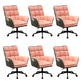 Modern No Distressing Office Chair Armless Ergonomic Chair with Wheels Pink 6 Piece Set Clearhalo 'furn' 'furn_office_chair' 'Furniture' 'Office Chairs' 'Office Furniture' 'office_chair' 7647995