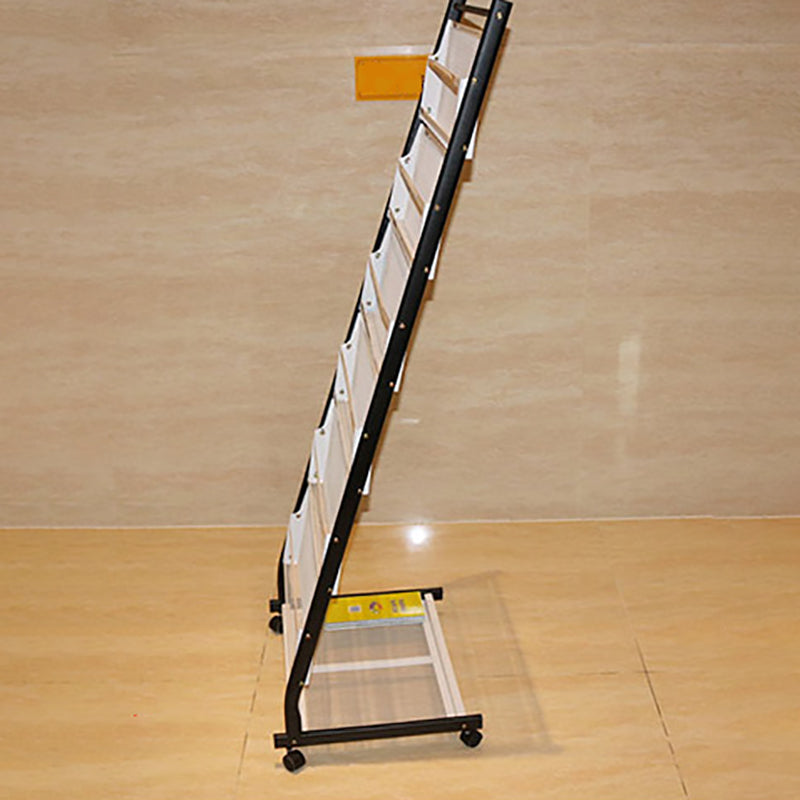 Zeitgenössischer vertikales Metall -Bücherregal geschlossen Back -Bücherregal mit Regalen