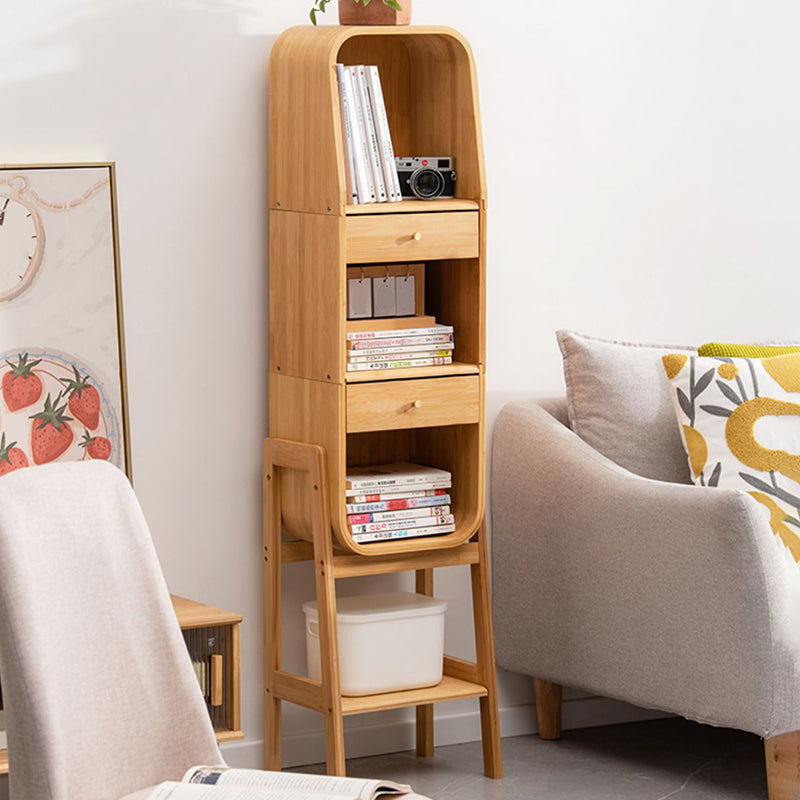 Libreria chiusa in bambù contemporaneo verticale con cassetto