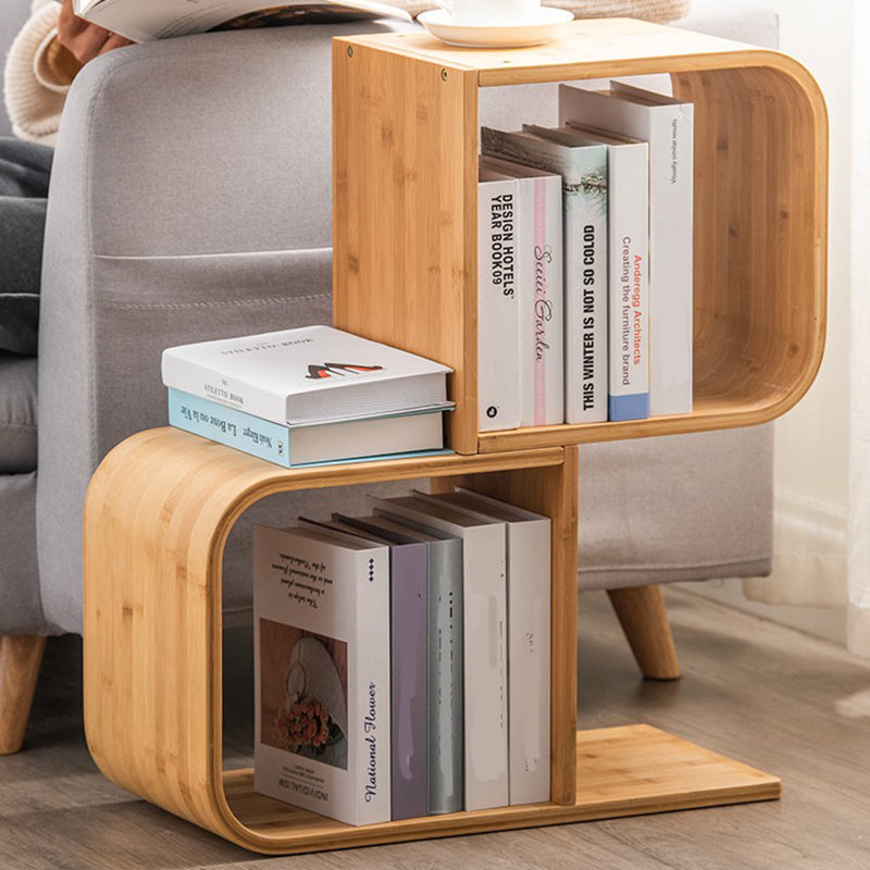 Libreria aperta di libri di bambù contemporanea verticale per casa