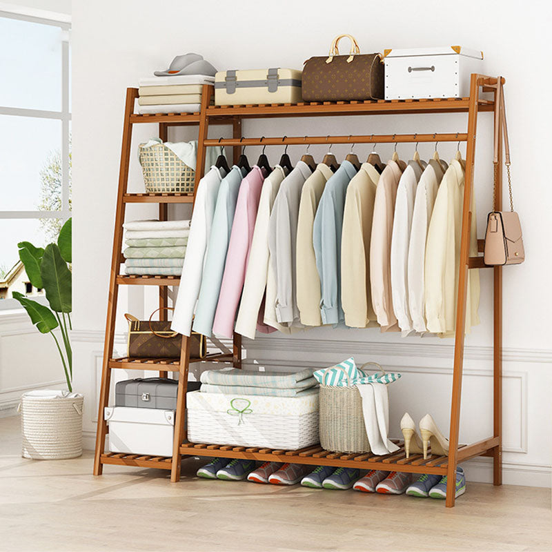 Modern Coat Rack Solid Wood Double Hooks Clothes Hanger with Storage Shelving Clearhalo 'Entry & Mudroom Furniture' 'furn' 'furn_hall_tree_coat_racks' 'Furniture' 'Hall Trees & Coat Racks' 'hall_tree_coat_racks' 7648246