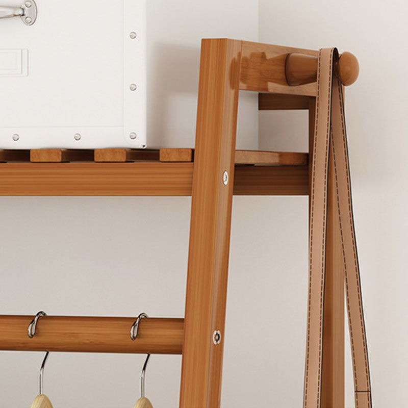 Modern Coat Rack Solid Wood Double Hooks Clothes Hanger with Storage Shelving Clearhalo 'Entry & Mudroom Furniture' 'furn' 'furn_hall_tree_coat_racks' 'Furniture' 'Hall Trees & Coat Racks' 'hall_tree_coat_racks' 7648259