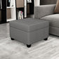 Contemporary Storage Ottomans Square Leather Storage Ottomans with Legs Dark Gray 1 Piece Clearhalo 'furn' 'furn_ottomans_poufs' 'Furniture' 'Living Room Furniture' 'Ottomans & Poufs' 'ottomans_poufs' 7648283