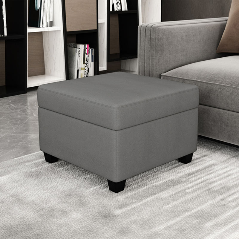 Contemporary Storage Ottomans Square Leather Storage Ottomans with Legs Dark Gray 1 Piece Clearhalo 'furn' 'furn_ottomans_poufs' 'Furniture' 'Living Room Furniture' 'Ottomans & Poufs' 'ottomans_poufs' 7648283