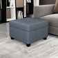 Contemporary Storage Ottomans Square Leather Storage Ottomans with Legs Airy Blue 1 Piece Clearhalo 'furn' 'furn_ottomans_poufs' 'Furniture' 'Living Room Furniture' 'Ottomans & Poufs' 'ottomans_poufs' 7648284