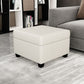 Contemporary Storage Ottomans Square Leather Storage Ottomans with Legs Off-White 1 Piece Clearhalo 'furn' 'furn_ottomans_poufs' 'Furniture' 'Living Room Furniture' 'Ottomans & Poufs' 'ottomans_poufs' 7648286