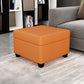 Contemporary Storage Ottomans Square Leather Storage Ottomans with Legs Orange 1 Piece Clearhalo 'furn' 'furn_ottomans_poufs' 'Furniture' 'Living Room Furniture' 'Ottomans & Poufs' 'ottomans_poufs' 7648288