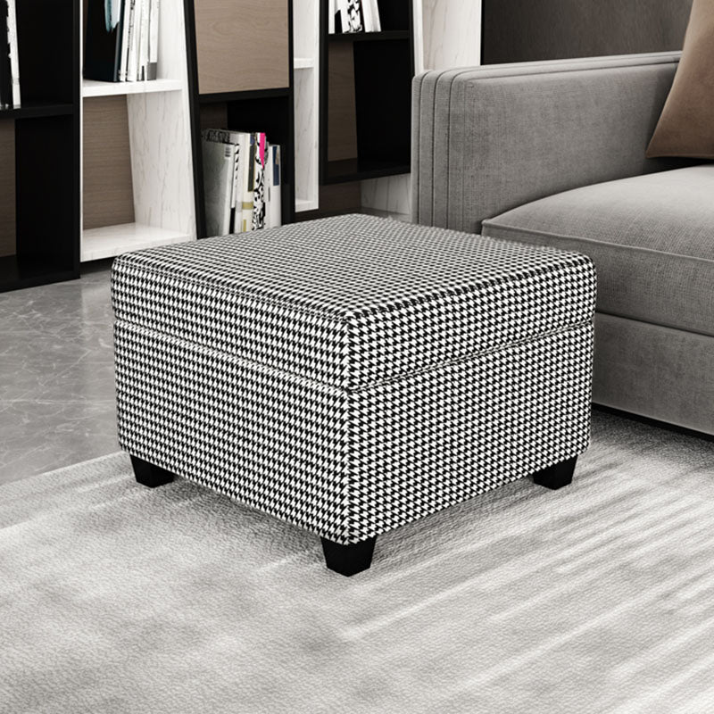 Contemporary Storage Ottomans Square Leather Storage Ottomans with Legs Black 1 Piece Clearhalo 'furn' 'furn_ottomans_poufs' 'Furniture' 'Living Room Furniture' 'Ottomans & Poufs' 'ottomans_poufs' 7648291