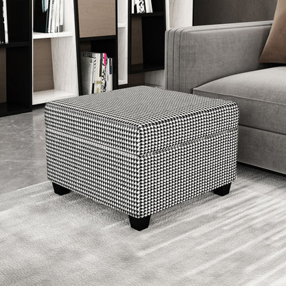 Contemporary Storage Ottomans Square Leather Storage Ottomans with Legs Black 1 Piece Clearhalo 'furn' 'furn_ottomans_poufs' 'Furniture' 'Living Room Furniture' 'Ottomans & Poufs' 'ottomans_poufs' 7648291