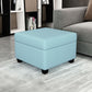 Contemporary Storage Ottomans Square Leather Storage Ottomans with Legs Blue 1 Piece Clearhalo 'furn' 'furn_ottomans_poufs' 'Furniture' 'Living Room Furniture' 'Ottomans & Poufs' 'ottomans_poufs' 7648293