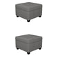 Contemporary Storage Ottomans Square Leather Storage Ottomans with Legs Dark Gray 2 Piece Set Clearhalo 'furn' 'furn_ottomans_poufs' 'Furniture' 'Living Room Furniture' 'Ottomans & Poufs' 'ottomans_poufs' 7648295