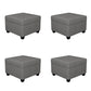 Contemporary Storage Ottomans Square Leather Storage Ottomans with Legs Dark Gray 4 Piece Set Clearhalo 'furn' 'furn_ottomans_poufs' 'Furniture' 'Living Room Furniture' 'Ottomans & Poufs' 'ottomans_poufs' 7648297