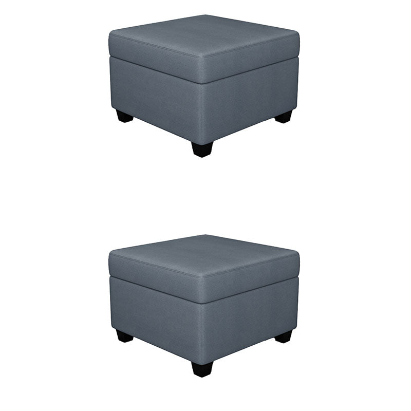 Contemporary Storage Ottomans Square Leather Storage Ottomans with Legs Airy Blue 2 Piece Set Clearhalo 'furn' 'furn_ottomans_poufs' 'Furniture' 'Living Room Furniture' 'Ottomans & Poufs' 'ottomans_poufs' 7648298