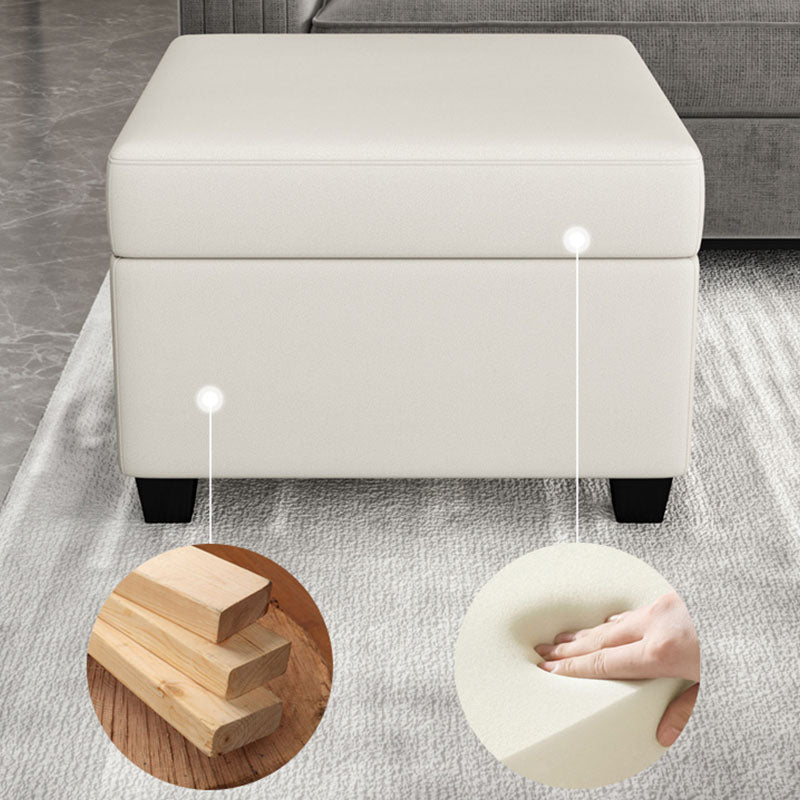 Contemporary Storage Ottomans Square Leather Storage Ottomans with Legs Clearhalo 'furn' 'furn_ottomans_poufs' 'Furniture' 'Living Room Furniture' 'Ottomans & Poufs' 'ottomans_poufs' 7648299