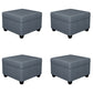 Contemporary Storage Ottomans Square Leather Storage Ottomans with Legs Airy Blue 4 Piece Set Clearhalo 'furn' 'furn_ottomans_poufs' 'Furniture' 'Living Room Furniture' 'Ottomans & Poufs' 'ottomans_poufs' 7648301
