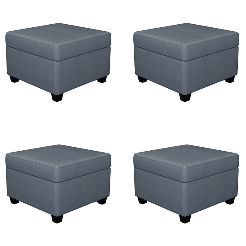 Contemporary Storage Ottomans Square Leather Storage Ottomans with Legs Airy Blue 4 Piece Set Clearhalo 'furn' 'furn_ottomans_poufs' 'Furniture' 'Living Room Furniture' 'Ottomans & Poufs' 'ottomans_poufs' 7648301