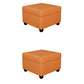 Contemporary Storage Ottomans Square Leather Storage Ottomans with Legs Orange 2 Piece Set Clearhalo 'furn' 'furn_ottomans_poufs' 'Furniture' 'Living Room Furniture' 'Ottomans & Poufs' 'ottomans_poufs' 7648302