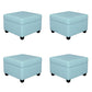 Contemporary Storage Ottomans Square Leather Storage Ottomans with Legs Blue 4 Piece Set Clearhalo 'furn' 'furn_ottomans_poufs' 'Furniture' 'Living Room Furniture' 'Ottomans & Poufs' 'ottomans_poufs' 7648307